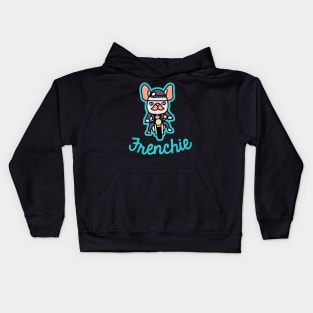 Frenchie Biker Motorcycle Dog Owner Frenchie Funny Dog Kids Hoodie